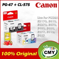 Canon PG-47 Black + Canon CL-57s Color Genuine Original Ink Cartridge for Canon PIXMA E400 E410 E460