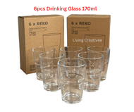 IKEA Reko Clear Drinking Glass Coffee Cup Cafe Mug Glass Cup Transparent Cawan Gelas Kaca Minum