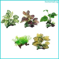 HO Aquarium Decor Driftwood Twigs Plastic  Underwater Aquatic Hide Leaves Ornaments for Fish for Tan