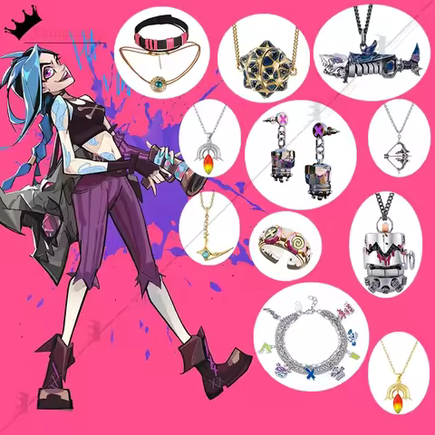 Arcane Jinx Cospaly Costumes Necklace Anime Game Arcane Season 2 Role-playing Jewerly Anime Party Sa