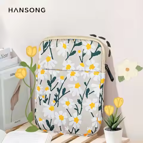 New 7-inch fashionable personalized canvas fresh chrysanthemum Sleeve Case for 6" Kindle/Kindle Oasi