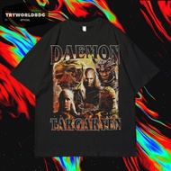 TRYWORLDBDG OFFICIAL "DAEMON TARGARYEN" OVERSIZE T-SHIRT | OVERSIZE T SHIRT | BLACK & DARK GRAY T-SH