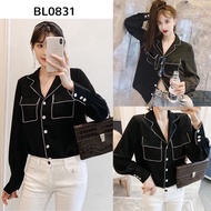 BL0831 Cicada White Scallop Edge Shirt