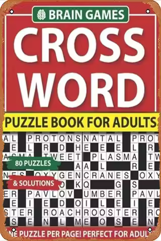 Adult Crossword Book: Each level from warm-up to difficult brain games with puzzle solutions Fun met