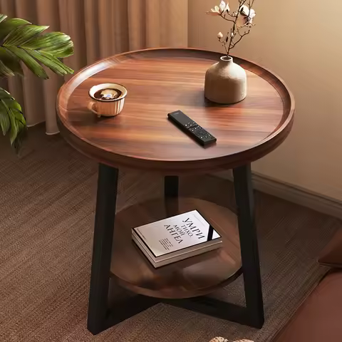 Circular coffee table, sofa side table for small living room and household use, balcony small table,