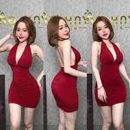 S40 Ladong Black Women's Ladong Short Backless Bodycon Dress - Bamboo Cream Brown Dress camisole Dre