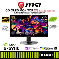 MSI MPG 271QR QD-OLED X50 26.5-inch WQHD 500Hz QD-OLED Gaming Monitor (3Yrs MSI Warranty)
