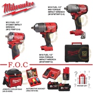 Milwaukee M18 FUEL High Torque Impact Wrench + M18 FUEL Mid Torque Impact Wrench + M12 FUEL Stubby Impact Wrench COMBO 1