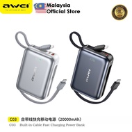 【3C Certified】Awei C03 20000mAh Powerbank 45W Fast Charging Power Bank Awei C04 10000mAh Powerbank A