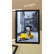 bingkai  gambar frame  wooden Black  white A4/8R/10R/11R home Decoration