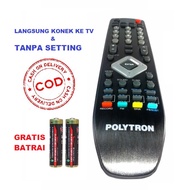 Promo Murah Pakai Baterai Remot Remote Untuk TV POLYTRON (GRATIS BATRAI) Lcd Led Siap Pakai Ke Televisi Politron Tanpa Setting/MSS27