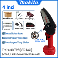MAKITA Mesin Chainsaw 12 /10 /8 /6 /4 inci Cordless Chainsaw 998V Gergaji Baterai 2 Baterai Handheld