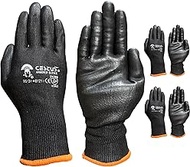 Cestus 6121, 3 Pairs ANSI A2 Cut-Resistant Work Gloves, Polyurethane Coated, 13G HPPE Knit, Construc