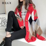 IELGY เสื้อโค้ตกันหนาวผู้หญิงหลวมสไตล์เกาหลีสไตล์ขี้เกียจถัก Cardigan