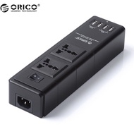 ORICO 2เต้าเสียบป้องกันไฟกระชากพร้อมพอร์ตเครื่องชาร์จ USB 5V 1A 2ชิ้นและ5V2 2ชิ้น4A พอร์ตที่ชาร์จ US