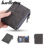 Baellerry Classic Men Multi-card Double Zipper Wallets Card Holder Short Male Purse Fashion High Quality Matte Leather Wallet For Men Wallet