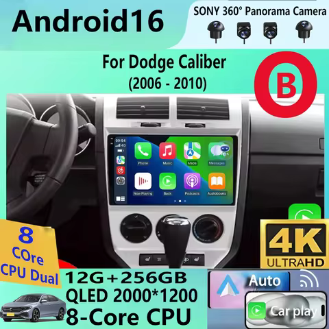 Android 16 Auto For Dodge Caliber Jeep Compass 1 MK Patriot 2006 - 2010 Car Radio Multimedia Video P