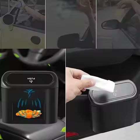 2-Pack Car Trash Bin, Vehicle-Mounted Trash Can, Door-Hanging Storage Bin, Multifunctional Hangable 