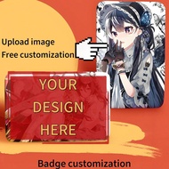 Customizable 1pc 1.57*2.36inch/4*6cm Rectangular Custom Button Badge Tinplate Badge For Clothing Mat