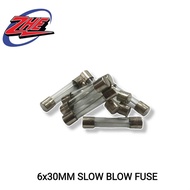 (1PC) 6x30MM SLOW BLOW GLASS TUBE FUSE 250V 0.5A 1A 1.6A 2A 2.5A 3A 4A 5A 6A 10A 15A / FIUS KACA