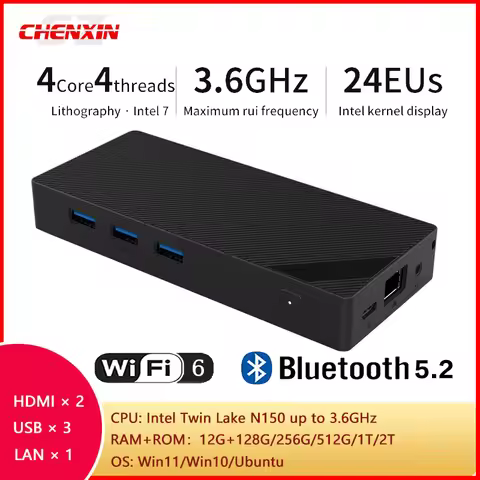 2025 ZX05 Mini PC Win11 Win10 Ubuntu Intel N150 12G RAM 128G/256G/512G/IT/2T ROM USB 3.2 BT5.2 WIFI6