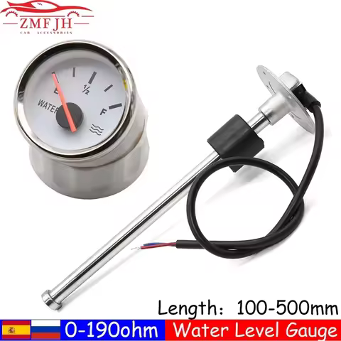 Water Level Gauge Water Level Sensor 52mm Water Level Meter Indicator With Red Light 100-500mm 0-190