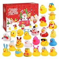 Christmas Advent Calendar 2024 Rubber Duck Bath Toys Blind Box 24 Days Countdown Xmas Birthday Surprise Gift For Kids Boys Girls