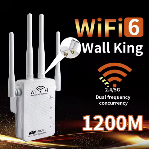 WiFi signal booster amplifier extender supports WiFi 6 repeaters 3000+square feet, 5GHz/2.4GHz,high-