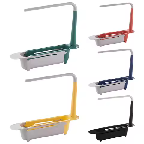 Telescopic Sink Storage Rack Kitchen Sink Organizer Towel Hanger Sink Drain Rack for Kitchen