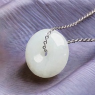 冰糯種翡翠平安扣項鍊 | 天然緬甸玉翡翠A貨 | 送禮