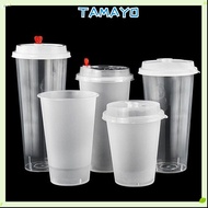 TAMAYO Cup And Lids, Plastic Transparent Milktea Cup, 90mm Ice Cream Cup