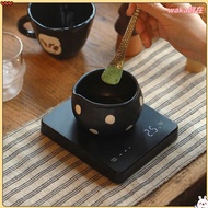 Akari Hot Sale Retro Hand-Made Cute Black Polka Dot Stoneware Japanese Style Caramel Pudding Steamed