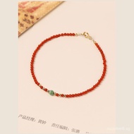 As thin as a red string|2mm Natural Southern Red Agate Bracelet for Women, Ultra-Fine Turquoise Brac
