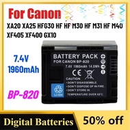New 7.4V 1960mAh BP-820 Lithium Camera Battery for Canon XA20 XA25 HFG30 HF M30 M31 M40 XF405 XF400 
