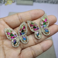 B3 Free Shipping over 29 Yuan Full Diamond Butterfly Earrings