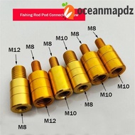 OCEANMAPDZ Fishing Net Adaptor 10mm to 8mm Fishing Part Aluminum Alloy Thread Adaptor M8/M10/M12 8mm