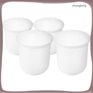 🚽 Round Toilet Brush Holder White Plastic Space Saving Design 4pcs