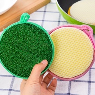 Kitchen Double Sided Dish Scrub Sponge / Microfiber Anti Grease Wiping Rags / Washing Dish Cleaning 