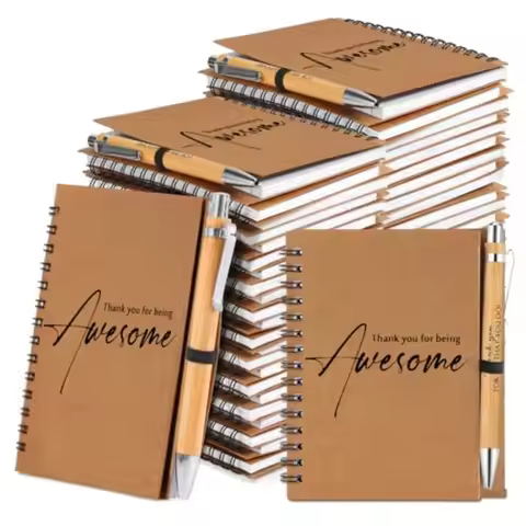 80 Pcs/40 Set Spiral Notebook Bulk Employee Appreciation Gift 4x6 Inch Thank You for Being Awesome I