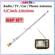 Heavy Duty 9.8" Inch (25cm~73.5cm) 4 Sections AM FM Radio/TV/Car/Phone Telescopic Antenna Aerial Ant