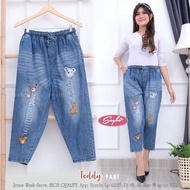MisQueen Koala Jeans Baggy Pants Bordir Wanita Kekinian Korean Style