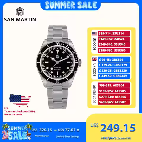 San Martin 38mm Water Ghost 6200 Sports Watch For Men Automatic Mechanical Wristwatches Luxury 20Bar