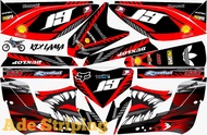 STIKER STRIPING LIS LES BODY MOTOR KAWASAKI KLX 150L / KLX S VARIASI SHARK MERAH