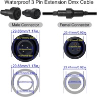 Waterproof DMX Cable XLR Connection Wire 5m 16.4ft IP65 Rated DMX Extension Cable, Outdoor DMX Cable