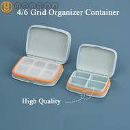 ADAMES 7 day Pill Box Portable High Quality Pill Box Medicine Organizer Case 4/6 Grid Weekly Storage Box