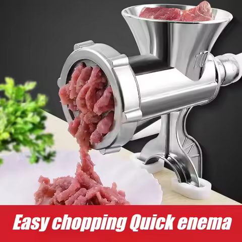 Manual Stainless Steel Meat Grinder Sausage Maker Table Mount for Household Pork Mincing
