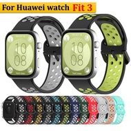 Double Color Sports Silicone Huawei Watch Fit 3 Strap Smart Watch Colorful Replacement Huawei fit 3 Strap Soft Bracelet Wristband for Huawei Watch Fit3 Smart watch Strap