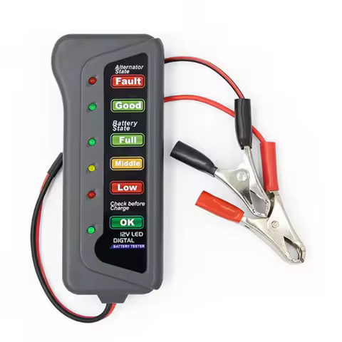 Mini 12V Car Battery Tester Digital Alternator Tester 6 LED Lights Display Car Diagnostic Tool Auto 