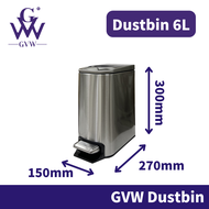 GVW Tong Sampah Bertutup Dapur Tong Sampah Besar Rubbish Bin Stainless Steel Dustbin Kitchen Recycle