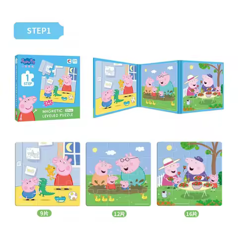 Peppa Pig Magnetic Puzzle Children's early Education Educational Toys George Character Cartoon Puzzl